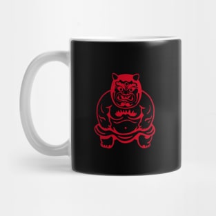 Traditional Japanese demon, Oni. Stylized minimalist design Mug